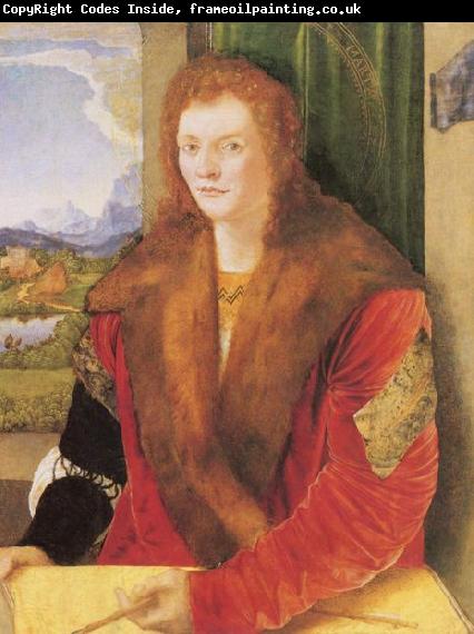 Albrecht Durer Portra eines Unbekannten mit roter Schaube